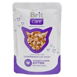 Brit Care Cat Pouches Chicken & Cheese Kitten 80 гр х 24 шт / Брит для котят 80 гр х 24 шт